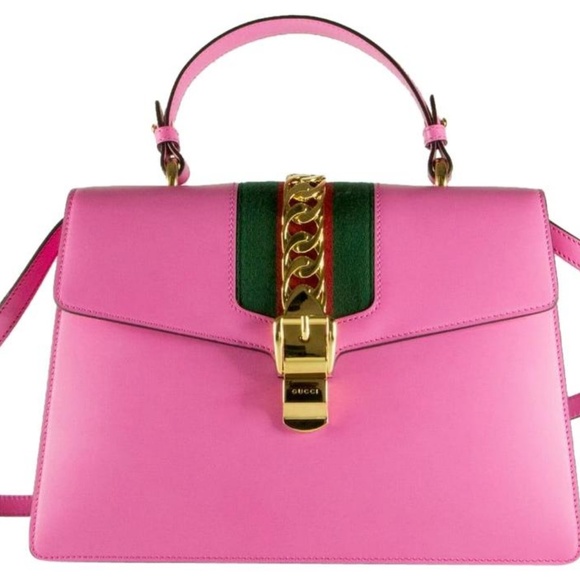 Gucci Handbags - Sylvie Top-handle Satchel Bright Pink